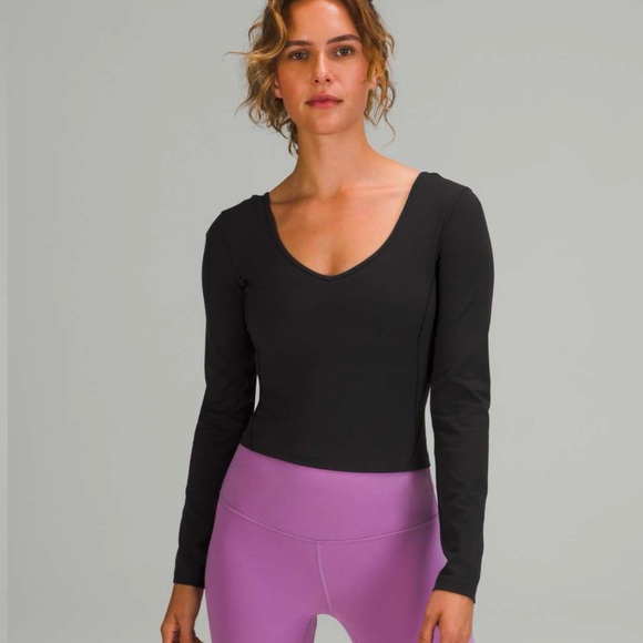 lululemon athletica Tops - lululemon Align Long Sleeve Tee Shirt Top Cropped Black size 10 NWT